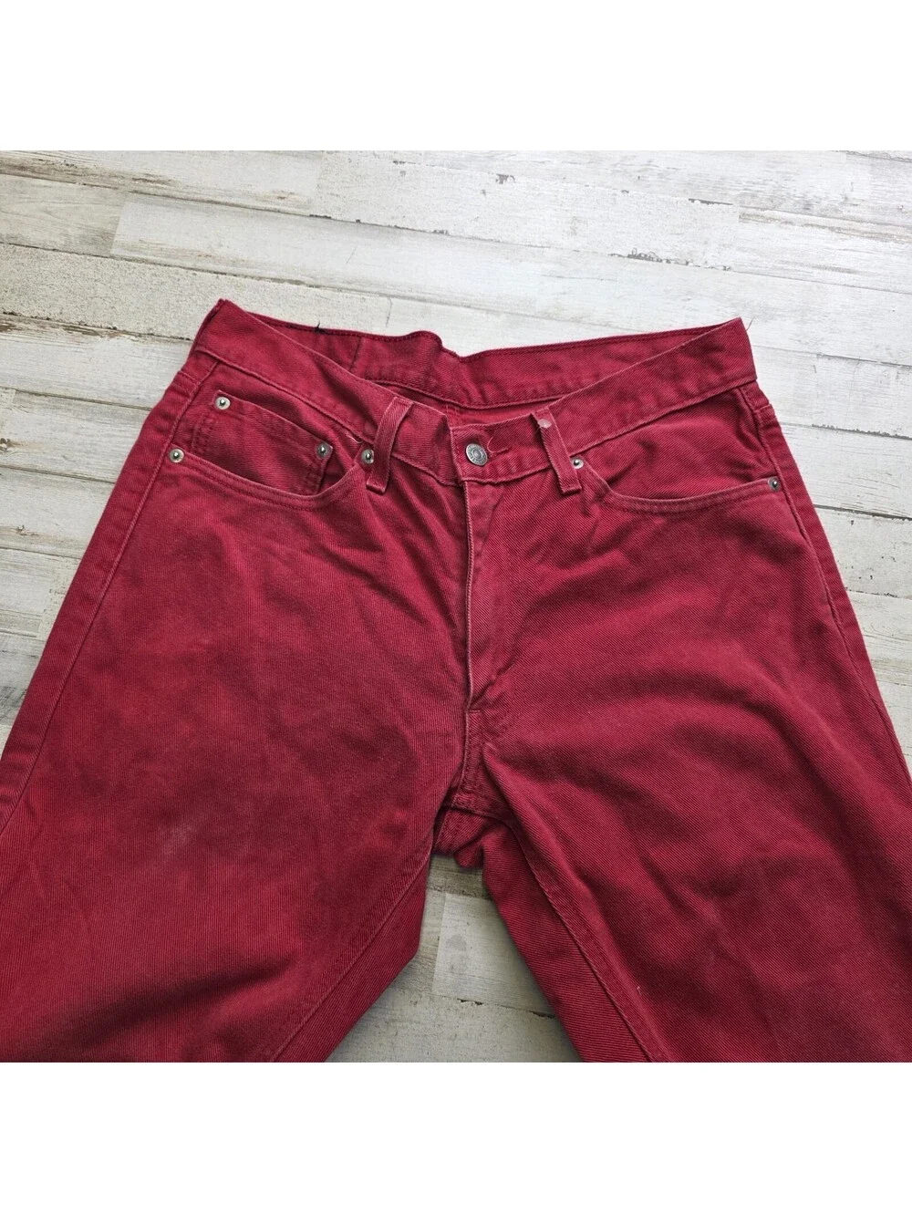 Levis Jeans Men 32x34 (ACTUAL 32x32) Red 541 Athletic Taper Cotton Denim